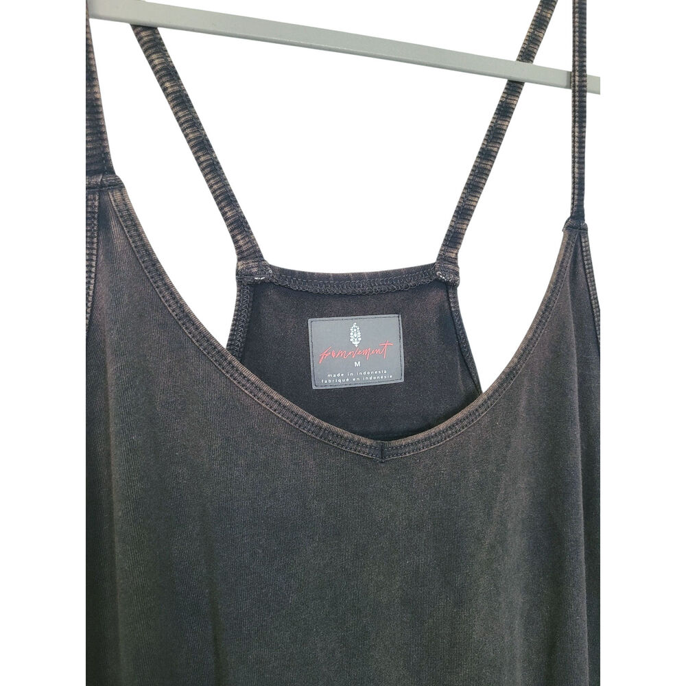 FP Movement Free People Hot Shot Onesie Washed Black Brown Medium M Jumpsuit - Picture 2 of 6